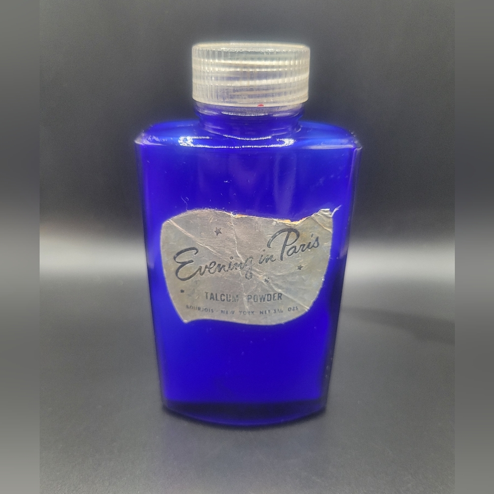 Vintage Evening In Paris Blue Talc Bottle